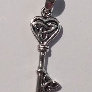 STERLING SILVER KEYS PENDANTS - PAIR